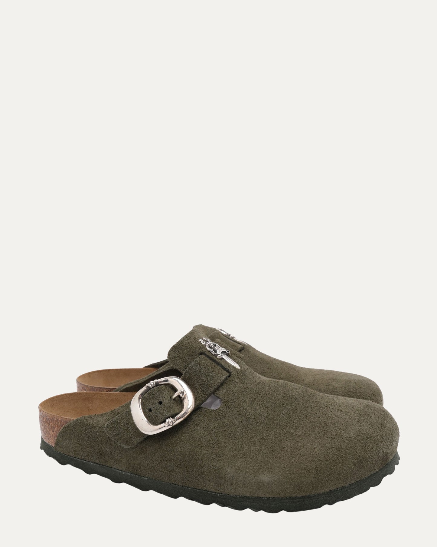 Dagger Embellished Birkenstock Boston Suede Mule