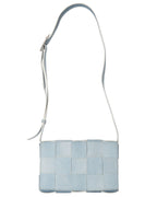Medium Cassette Intrecciato Denim Print Leather Crossbody Bag