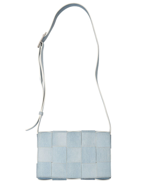 Bottega Veneta Medium Cassette Intrecciato Denim Print