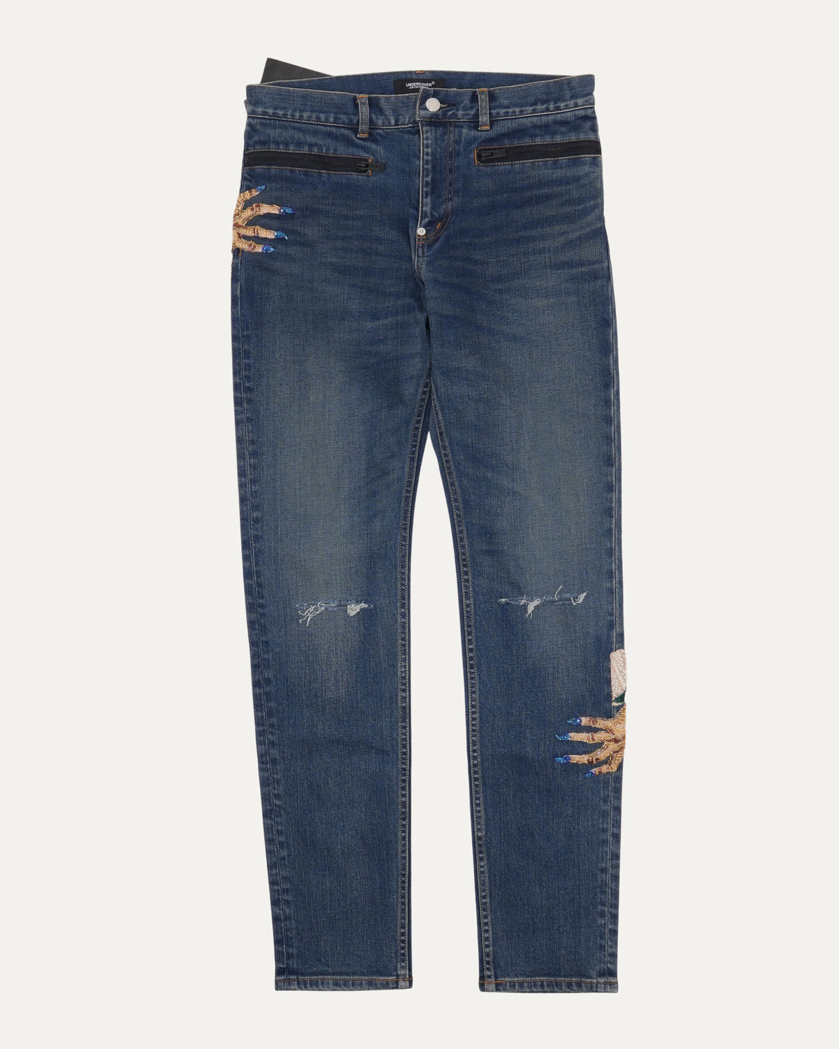 Beaded Ghost Hand Jeans