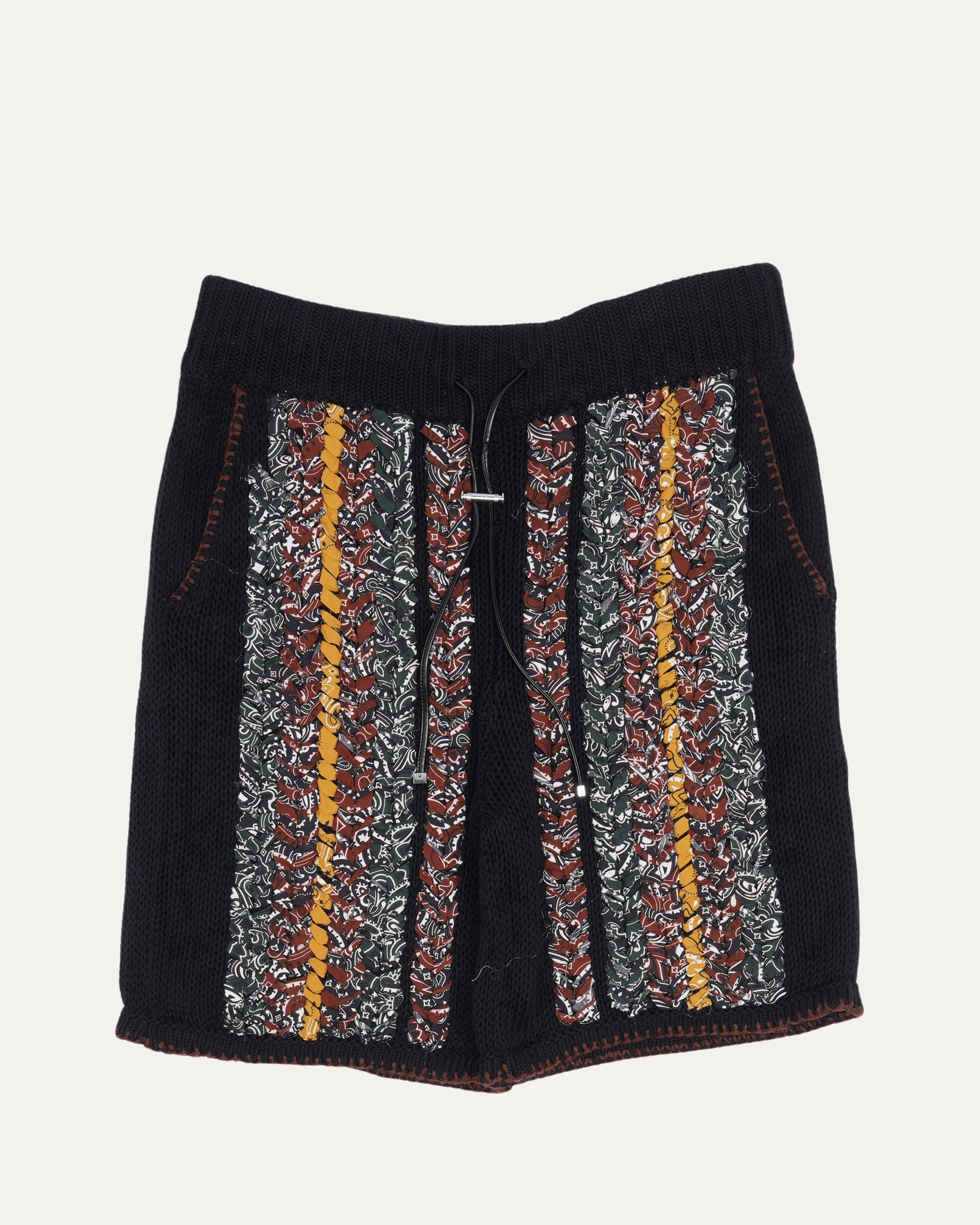 Braided Front Knit Shorts