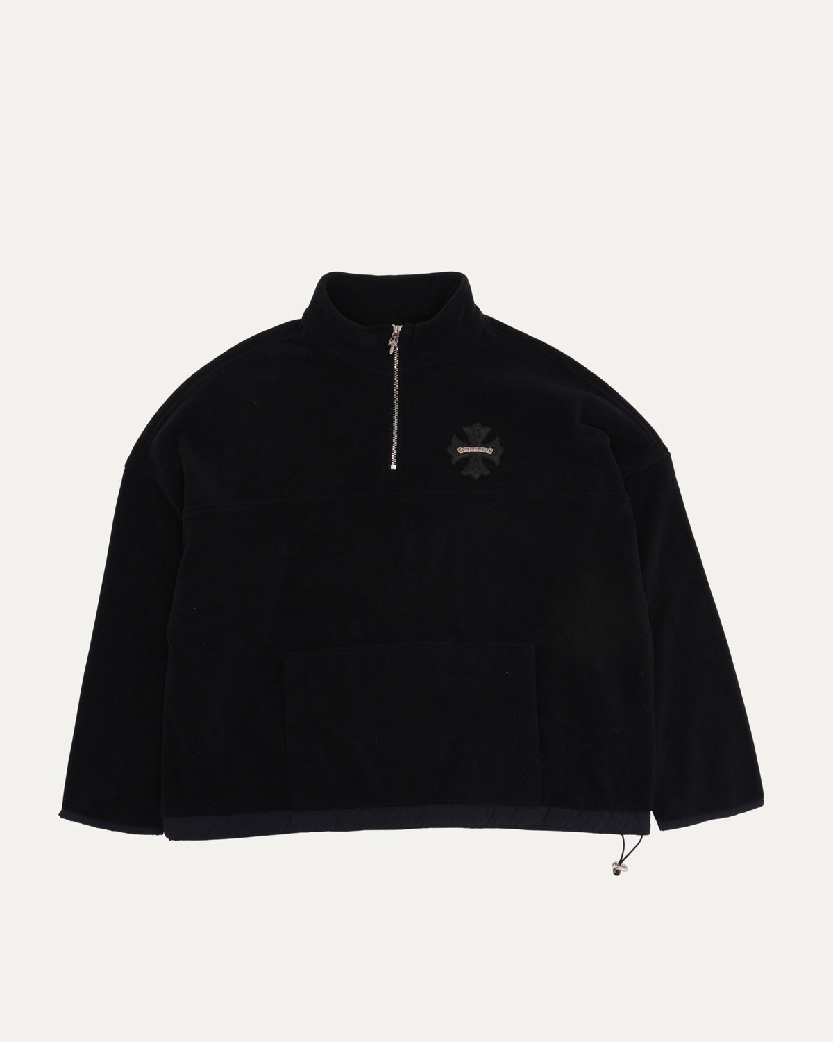 Plus Cross Patch Fleece Quarter Zip Sweatshirt