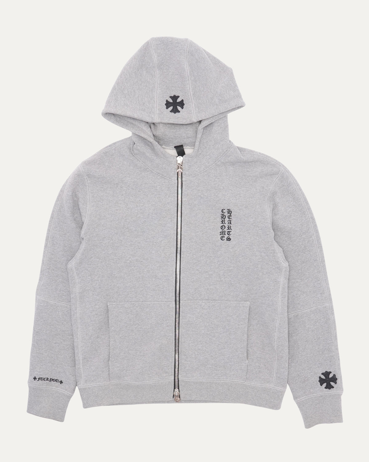 Plus Cross Patch Zip Up Hoodie