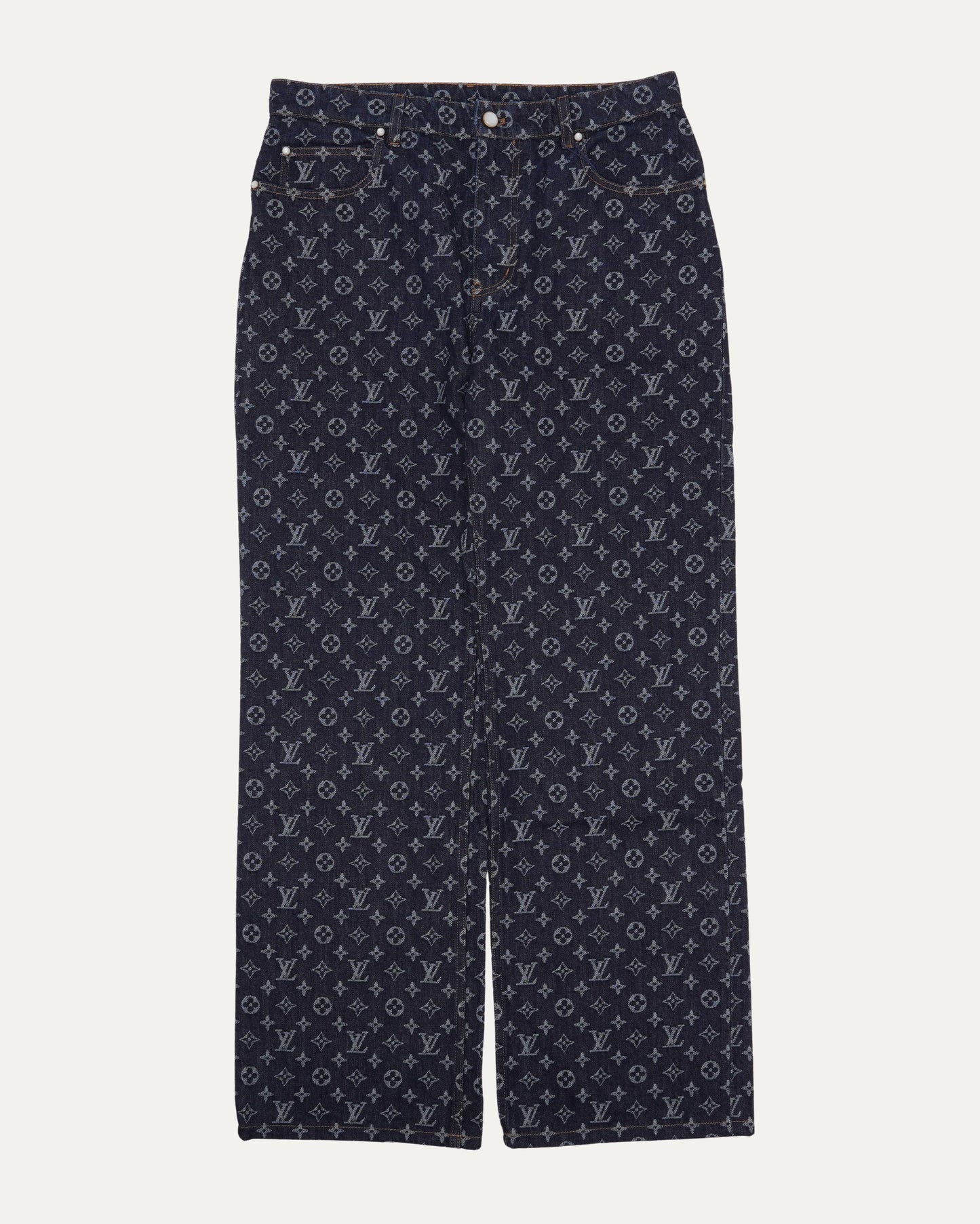 Pearl Embellished Monogram Jeans