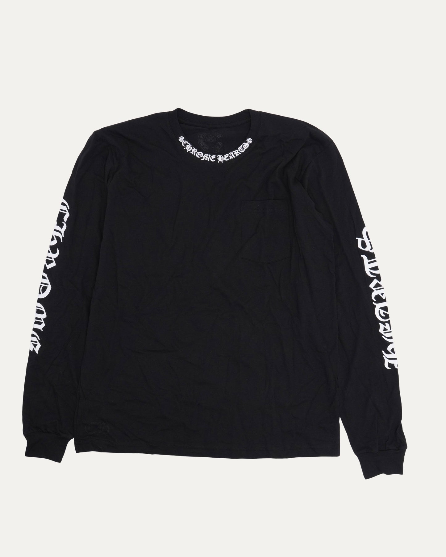 Neck Logo Long Sleeve Pocket T-Shirt