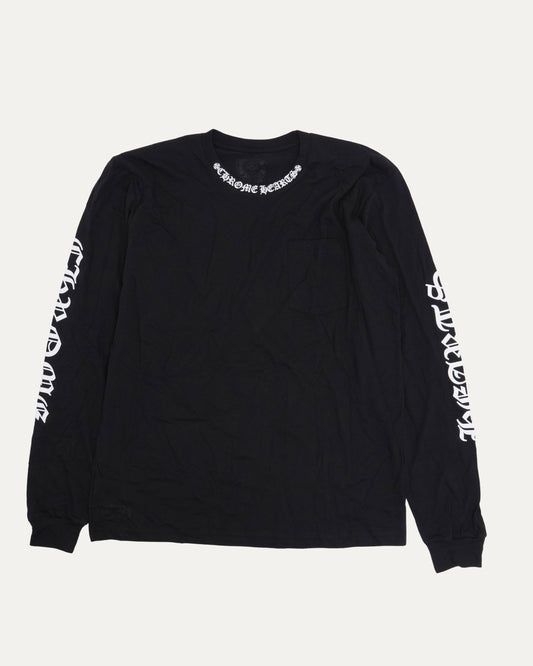 Neck Logo Long Sleeve Pocket T-Shirt
