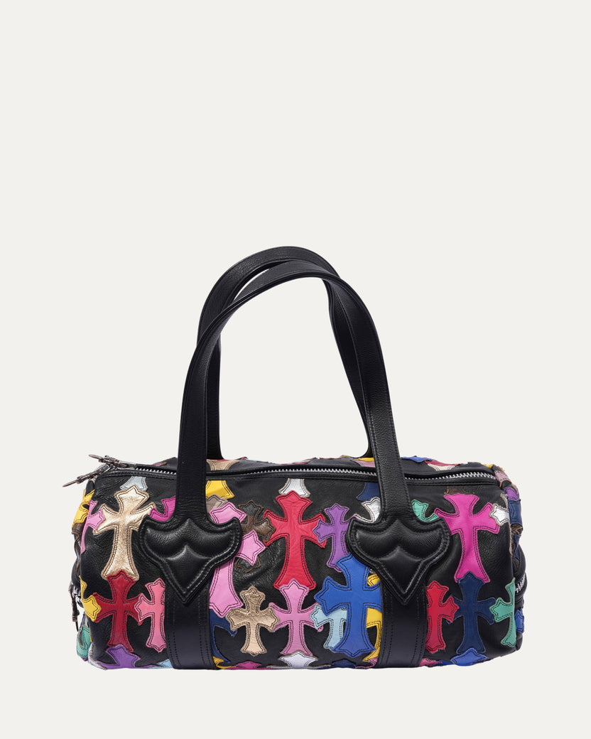 Multicolor Cross Patch Cemetery Mini Duffle Bag