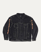 Oversized Metal Logo Denim Jacket