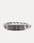 Diamond Floral Cross ID Bracelet