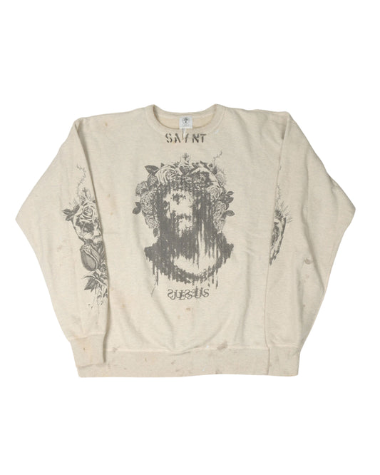 Distressed Jesus Crewneck