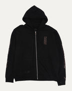 Vertical Logo Glitter Print Zip Up Hoodie
