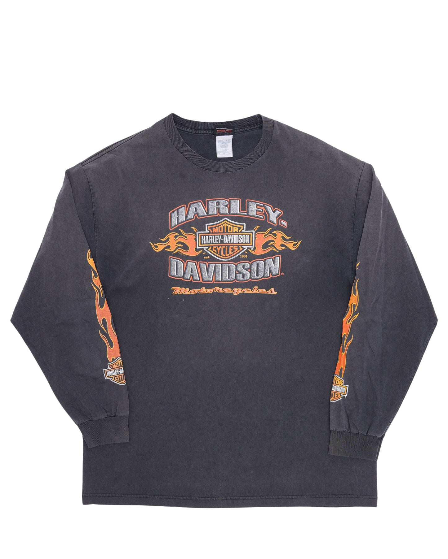Harley Davidson Flames Long Sleeve T-Shirt