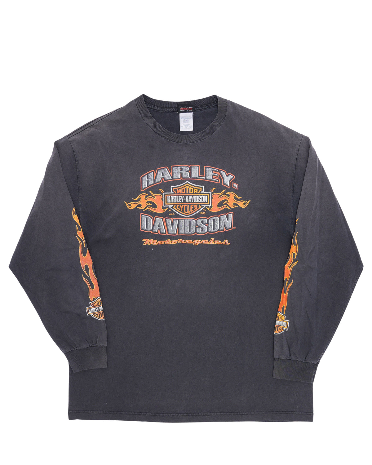 Harley Davidson Flames Long Sleeve T-Shirt