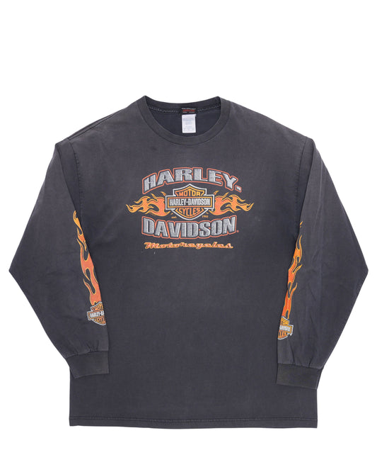 Harley Davidson Flames Long Sleeve T-Shirt