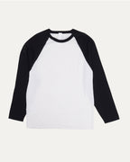 Silk Blend Cross Patch Long Sleeve Raglan T-Shirt