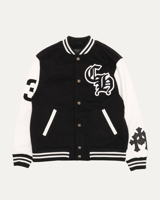 Cashmere and Leather Varsity Jacket