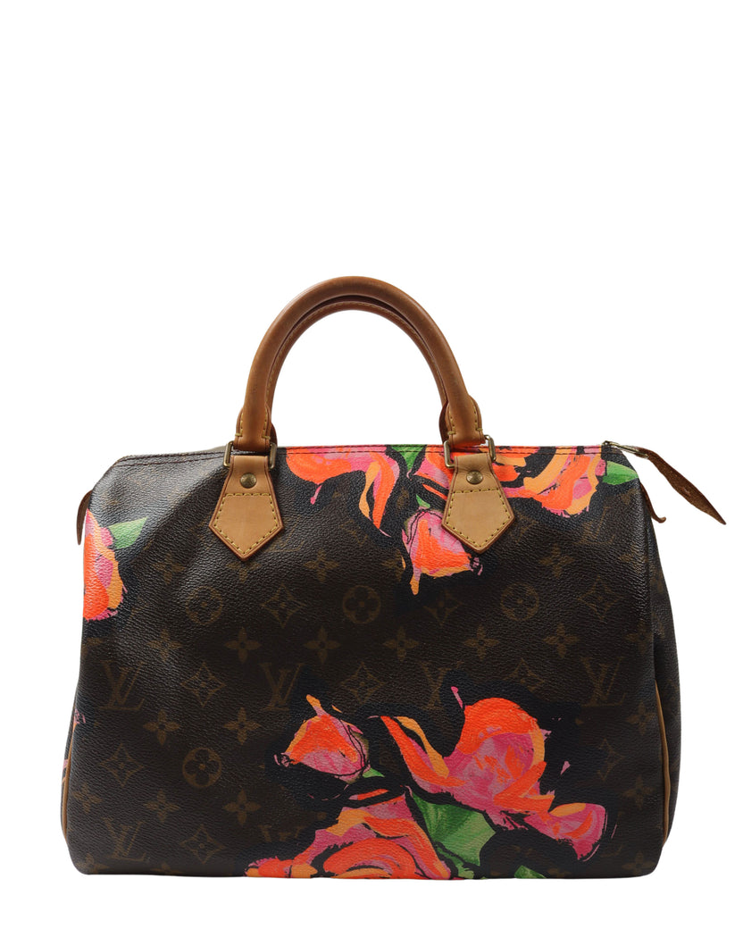 Stephen Sprouse Multicolor Monogram Roses Speedy 30