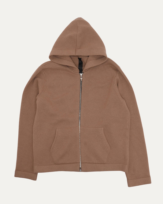 Cross Patch Cashmere Zip Up Hoodie
