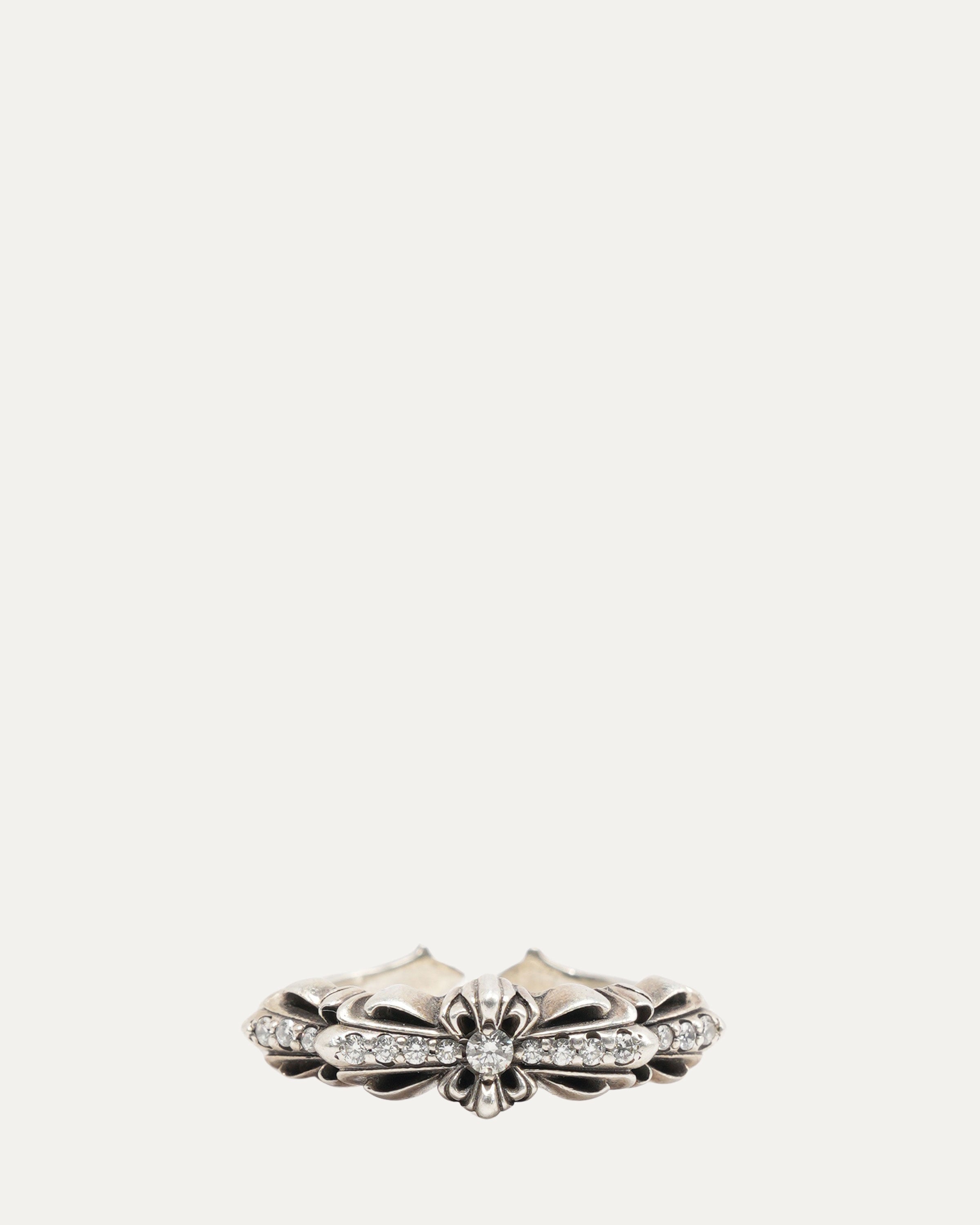 Diamond Baby Floral Cross Ring