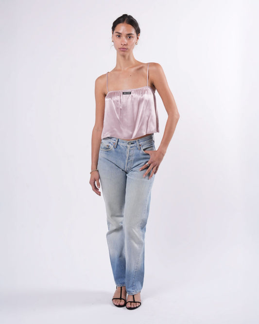 Pink Satin Top