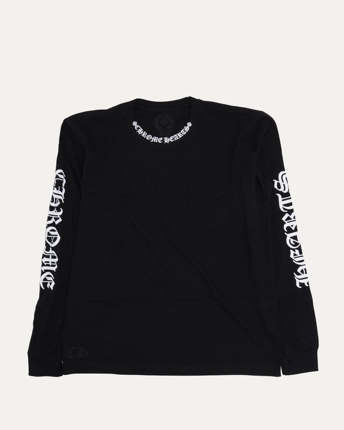 Neck Logo Long Sleeve Pocket T-Shirt