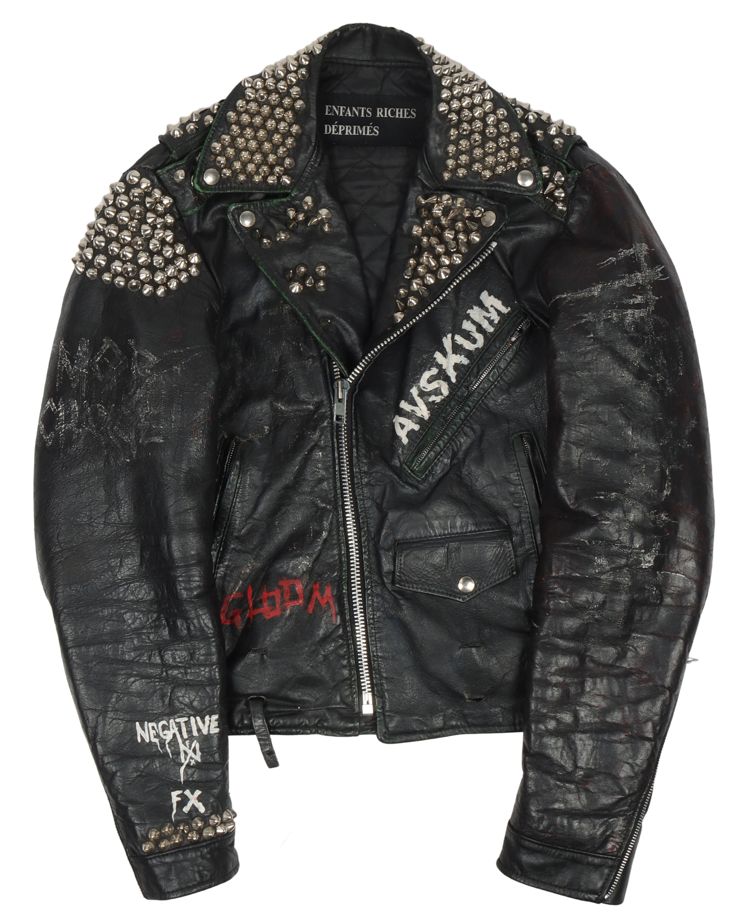 Enfants Riches Deprimes Spiked & Painted Leather Jacket