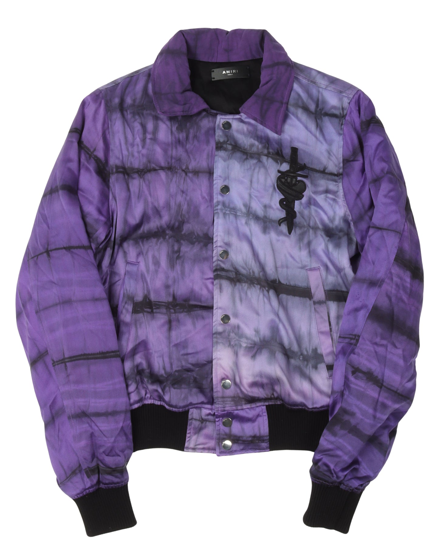 Lover Dagger Silk Tie Dye Bomber Jacket