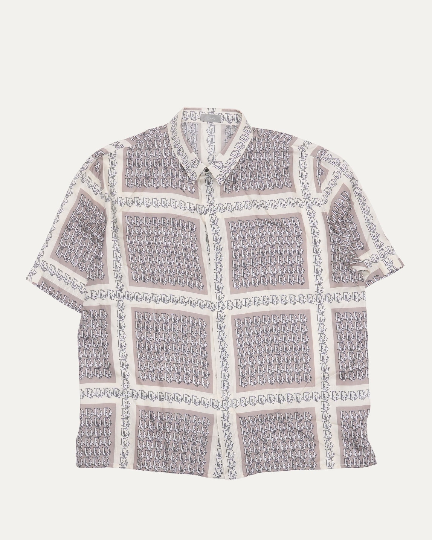 Silk Oblique Monogram Short Sleeve Shirt