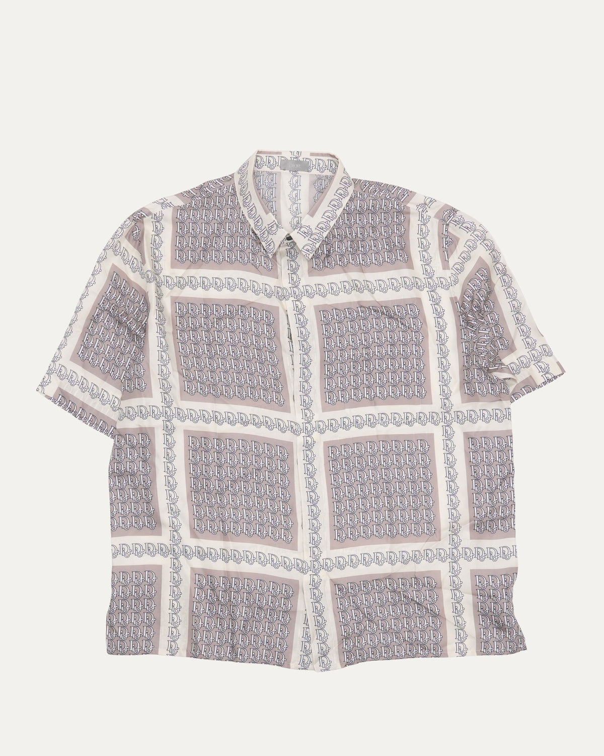 Silk Oblique Monogram Short Sleeve Shirt
