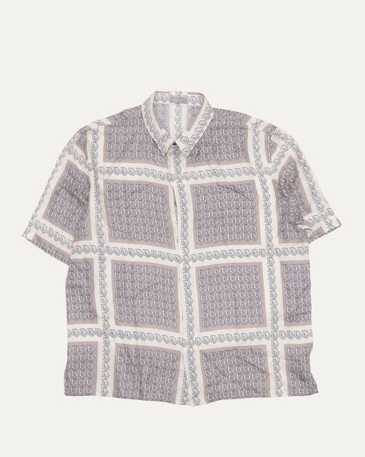 Silk Oblique Monogram Short Sleeve Shirt