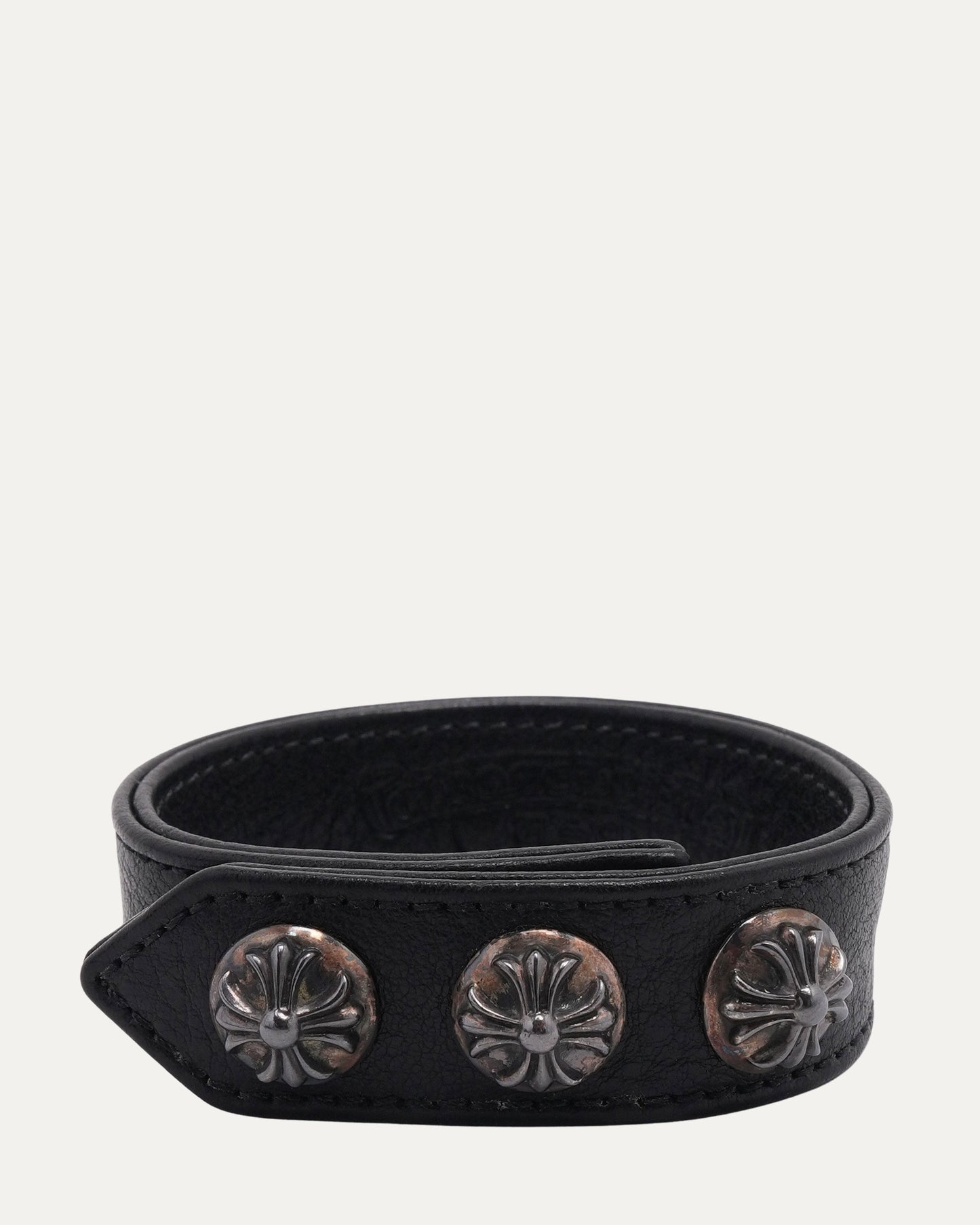 3 Button 2 Snap Plus Cross Leather Bracelet