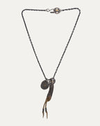Thunderbird Disk Feather Pendant Necklace with Leather Accent