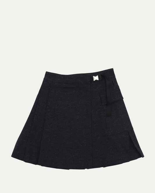 Pleated Denim Skirt