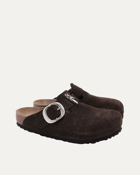 Dagger Embellished Birkenstock Boston Suede Mule