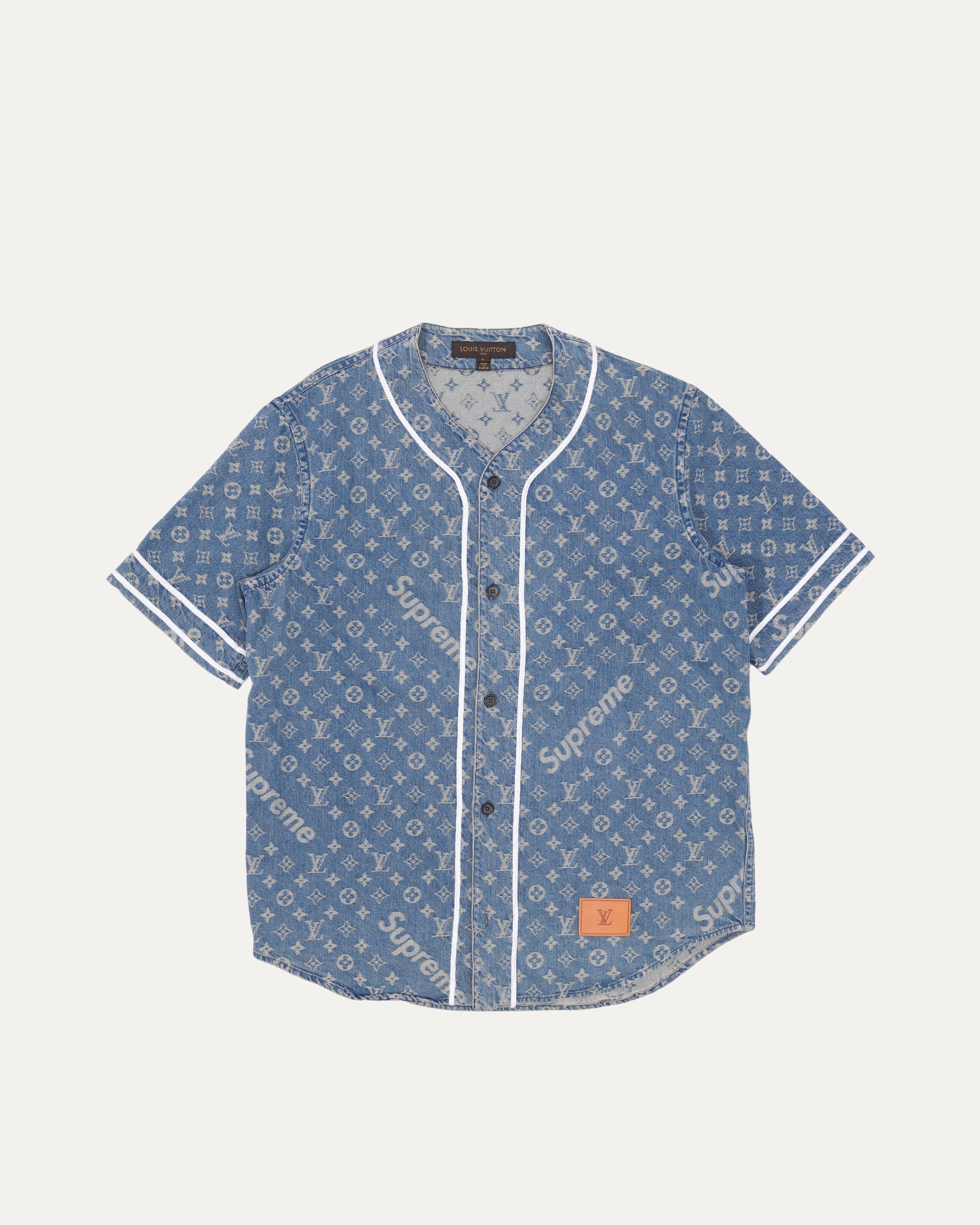 Supreme Jacquard Denim Baseball Jersey