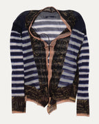 Striped Long Sleeve Mesh Top