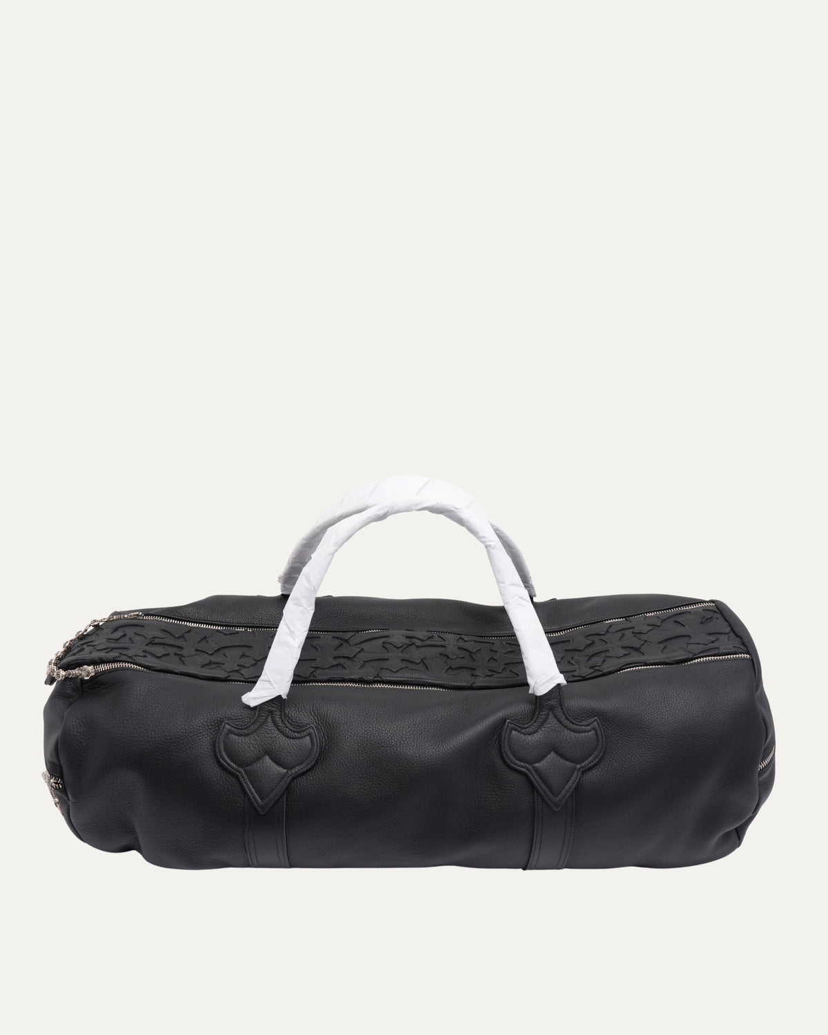 Leather Cross Patch Duffle Bag