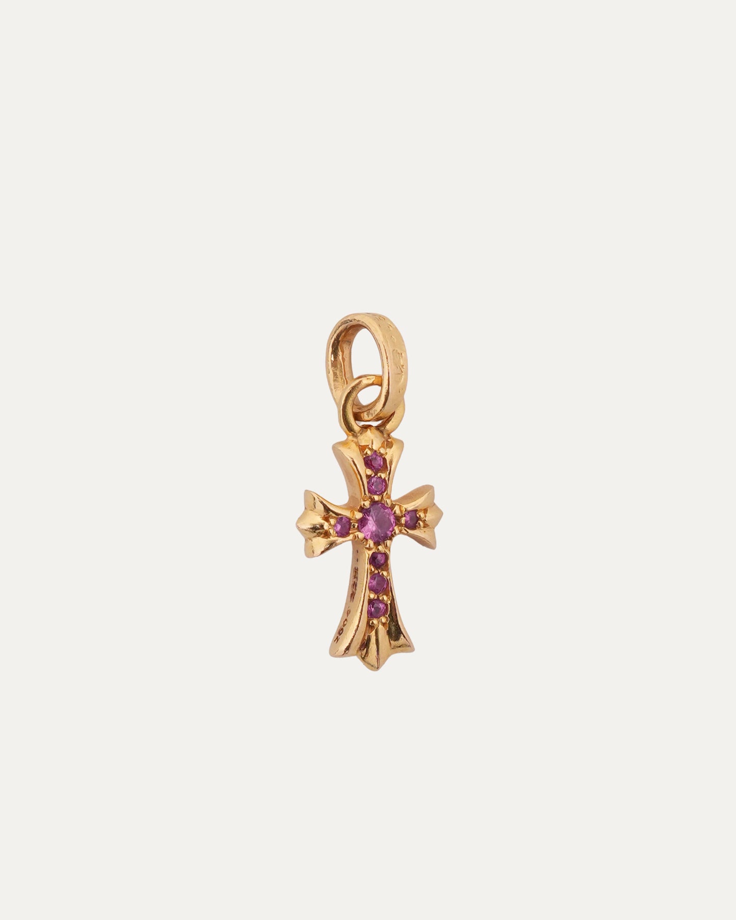 22k Gold Pink Sapphire Baby Fat Pendant