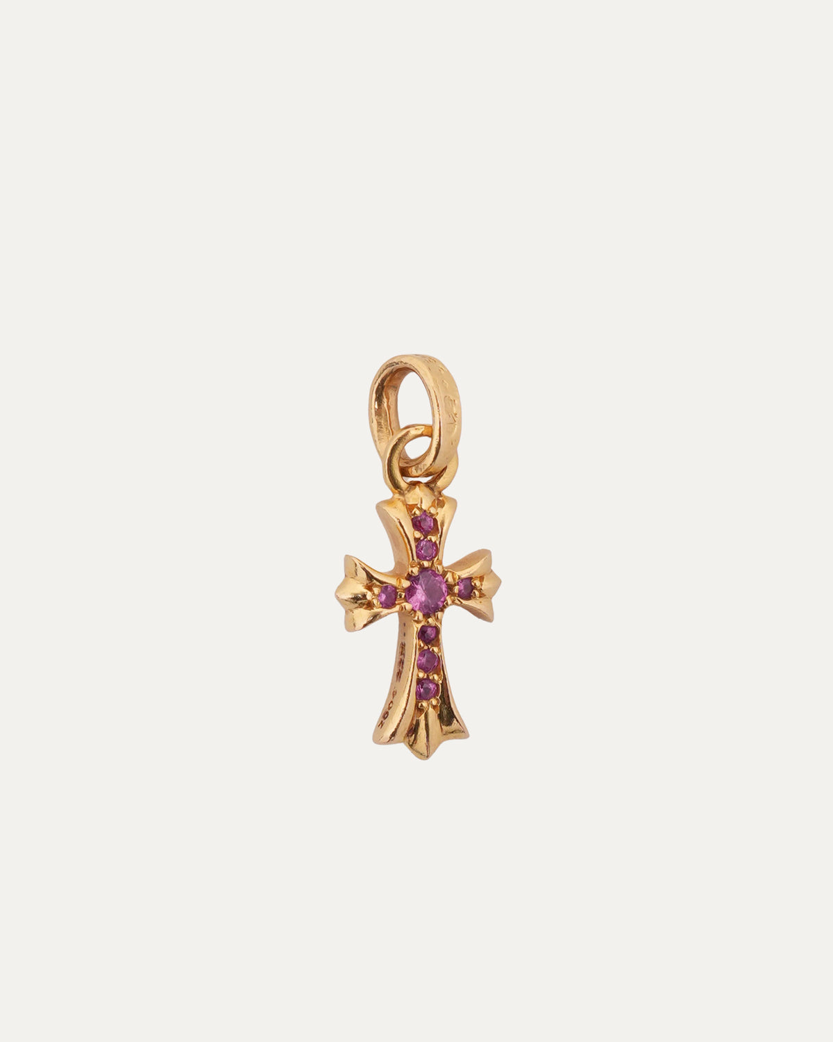 22k Gold Pink Sapphire Baby Fat Pendant