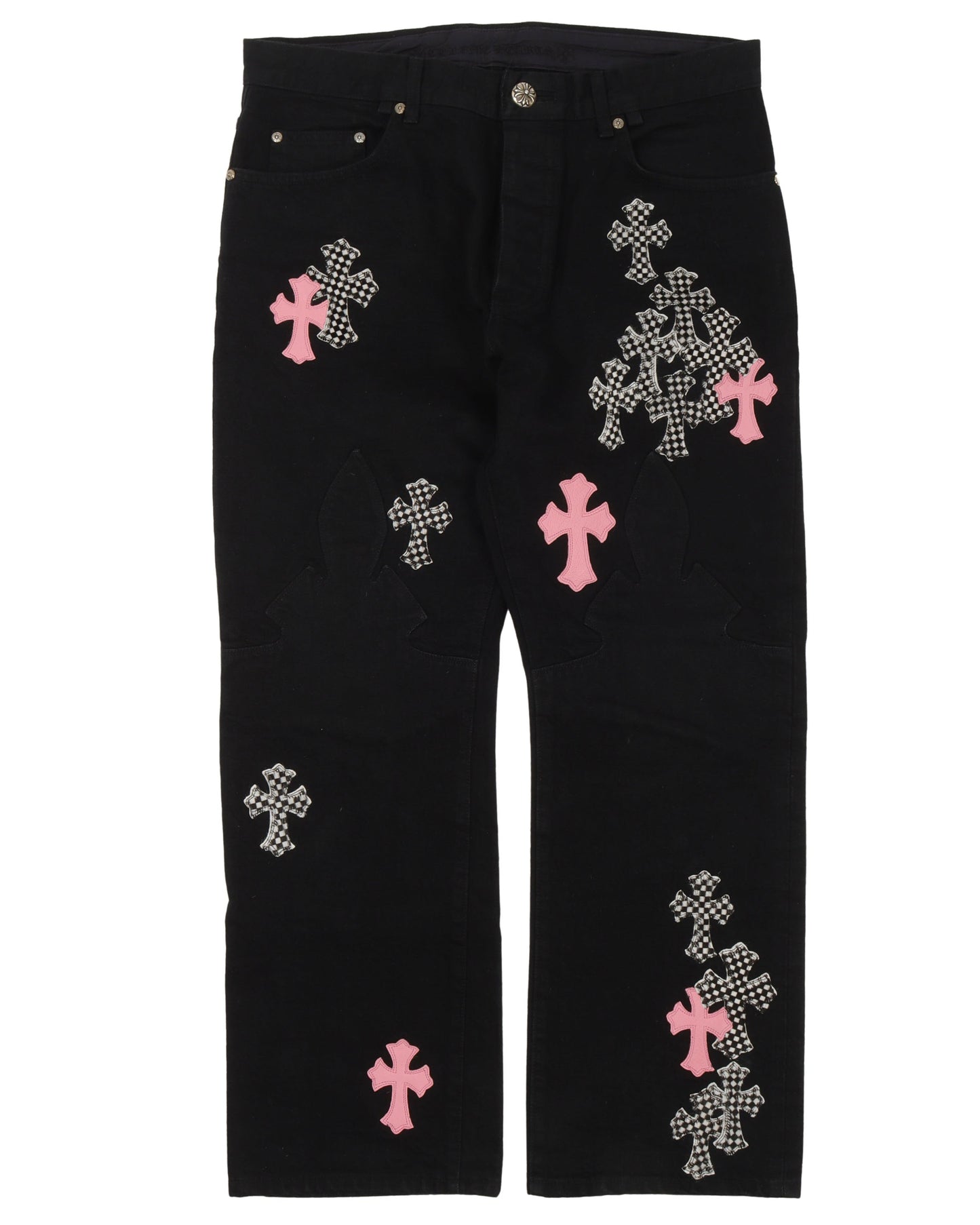 Cross Patch Fleur Knee Jeans w/ 35 Cross Patches