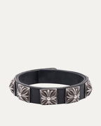 Pyramid Cross Stud Leather Bracelet