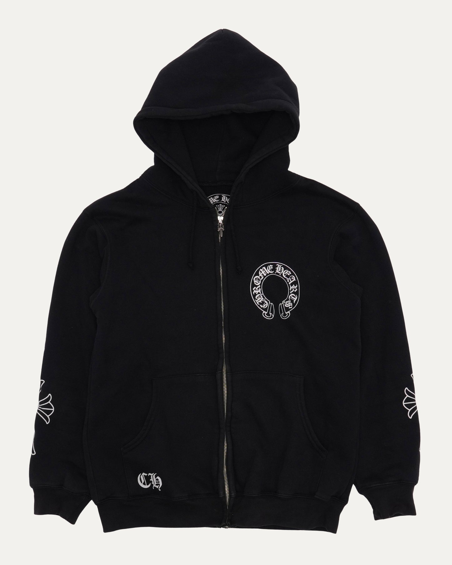 Vintage Thermal Lined Scroll Logo Zip Up Hoodie