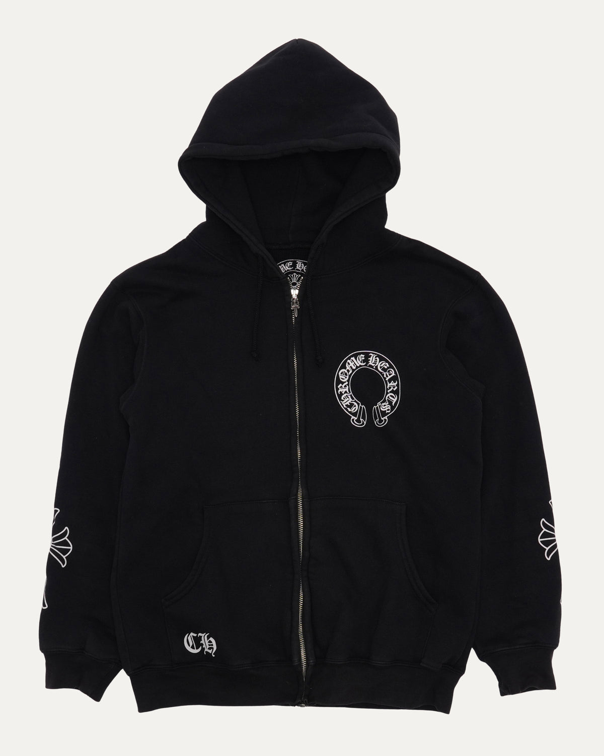 Vintage Thermal Lined Scroll Logo Zip Up Hoodie
