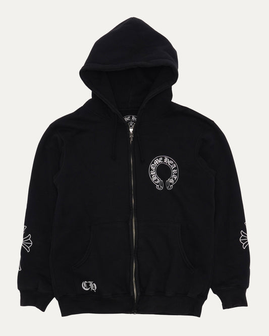 Vintage Thermal Lined Scroll Logo Zip Up Hoodie