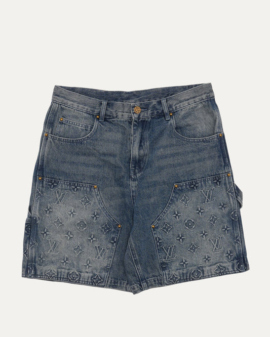 Monogram Double Knee Denim Shorts