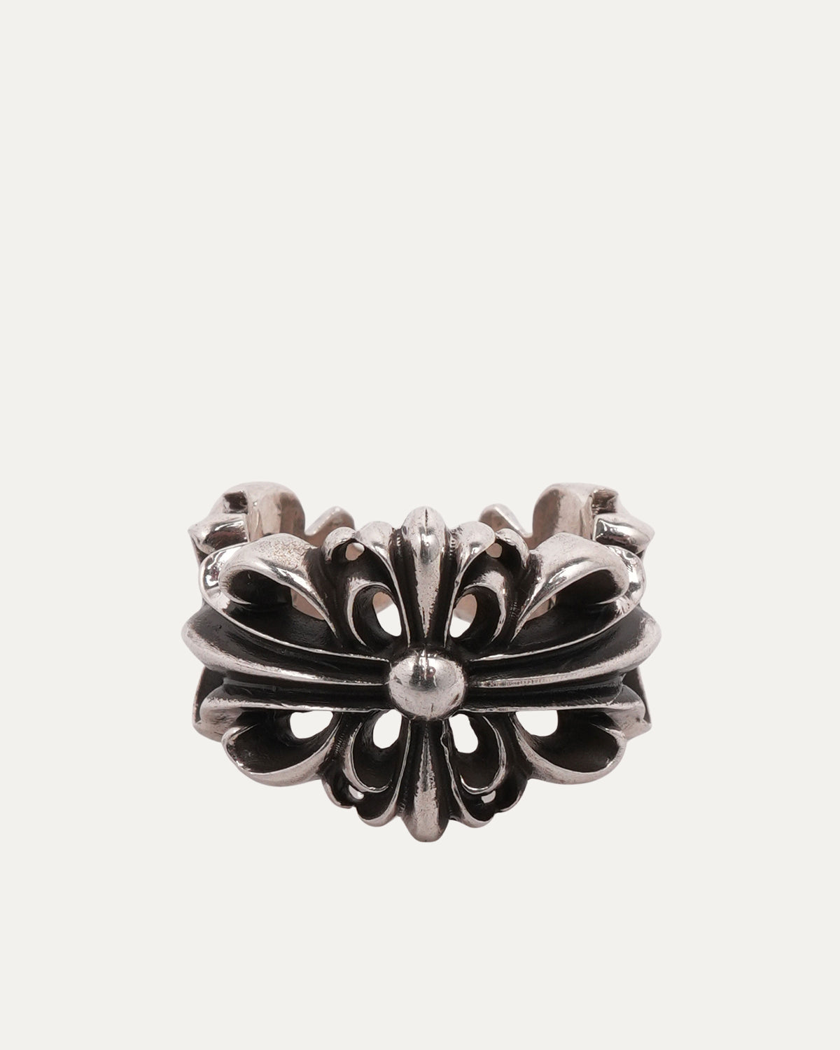 Double Floral Cross Ring