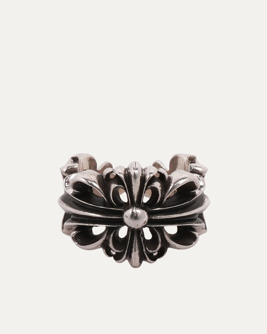 Double Floral Cross Ring
