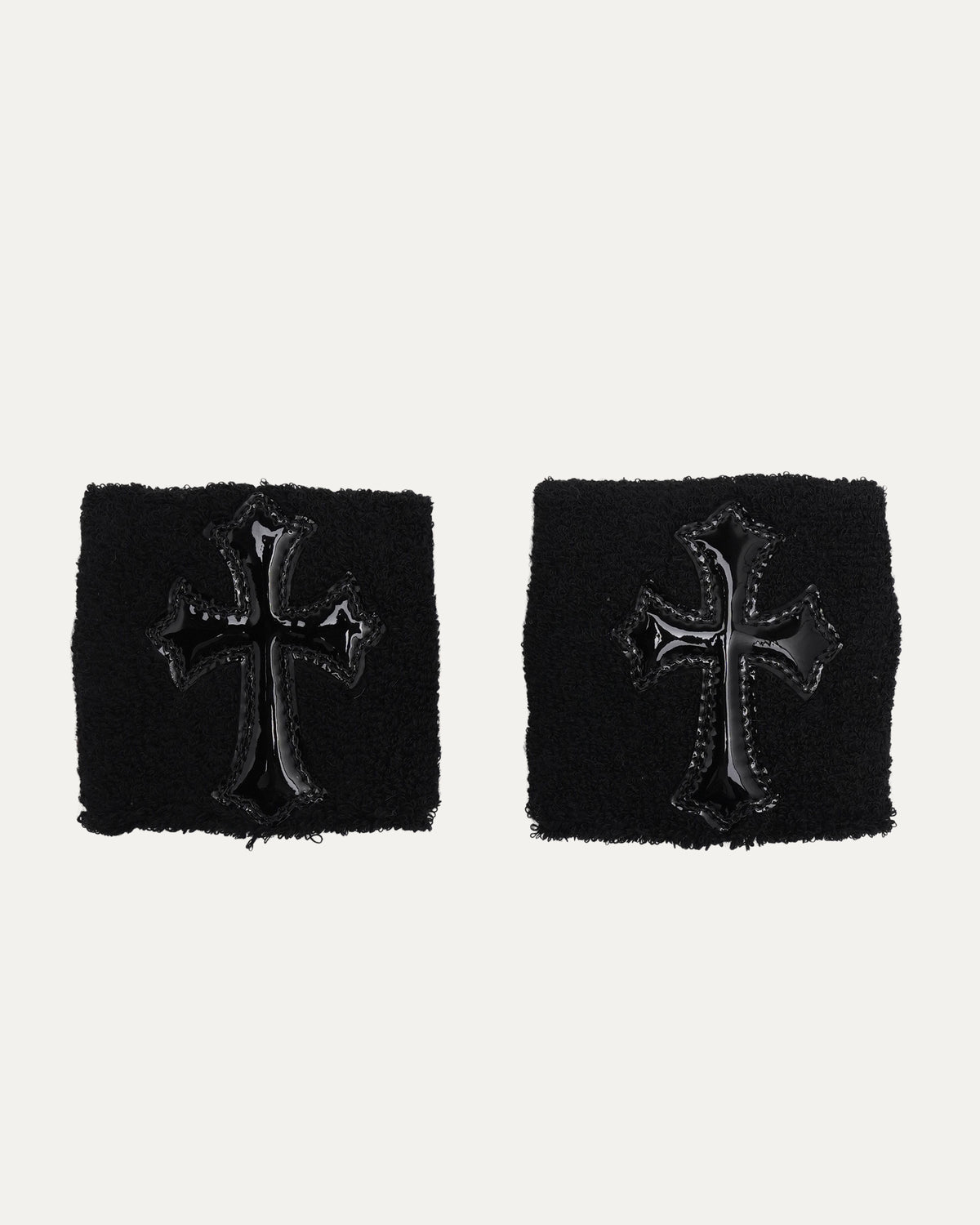 Patent Leather Cross Patch Sweatbands
