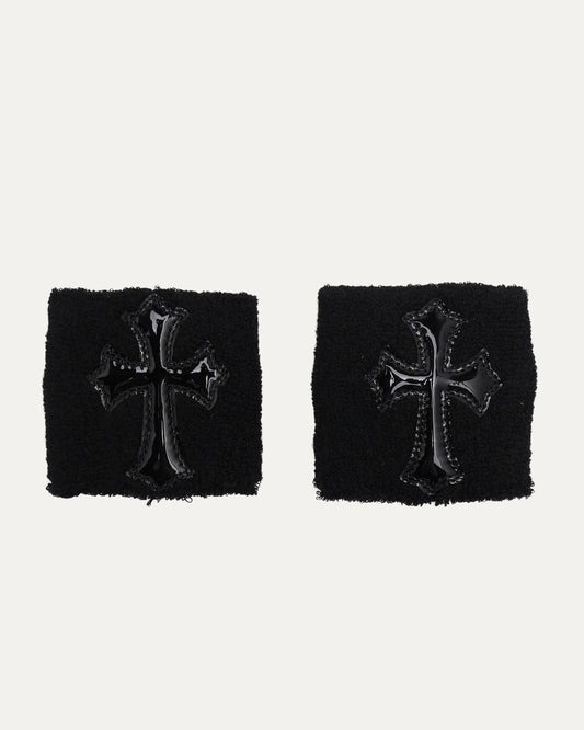 Patent Leather Cross Patch Sweatbands