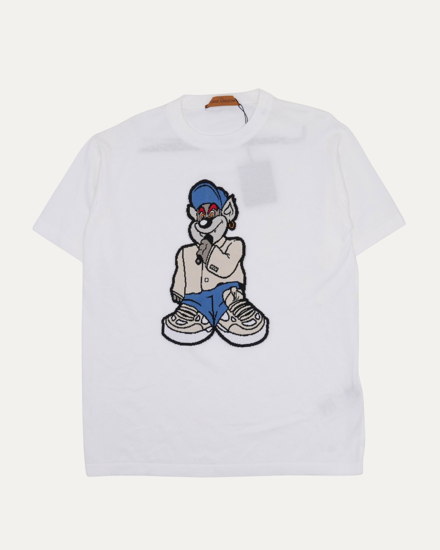 Intarsia Knit Cartoon Graphic T-Shirt